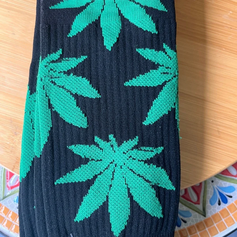 HUF Plantlife 420 Weed Leaf Socks 3-Pack Mens O/S Black Green SK0470 NEW RARE